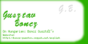 gusztav boncz business card